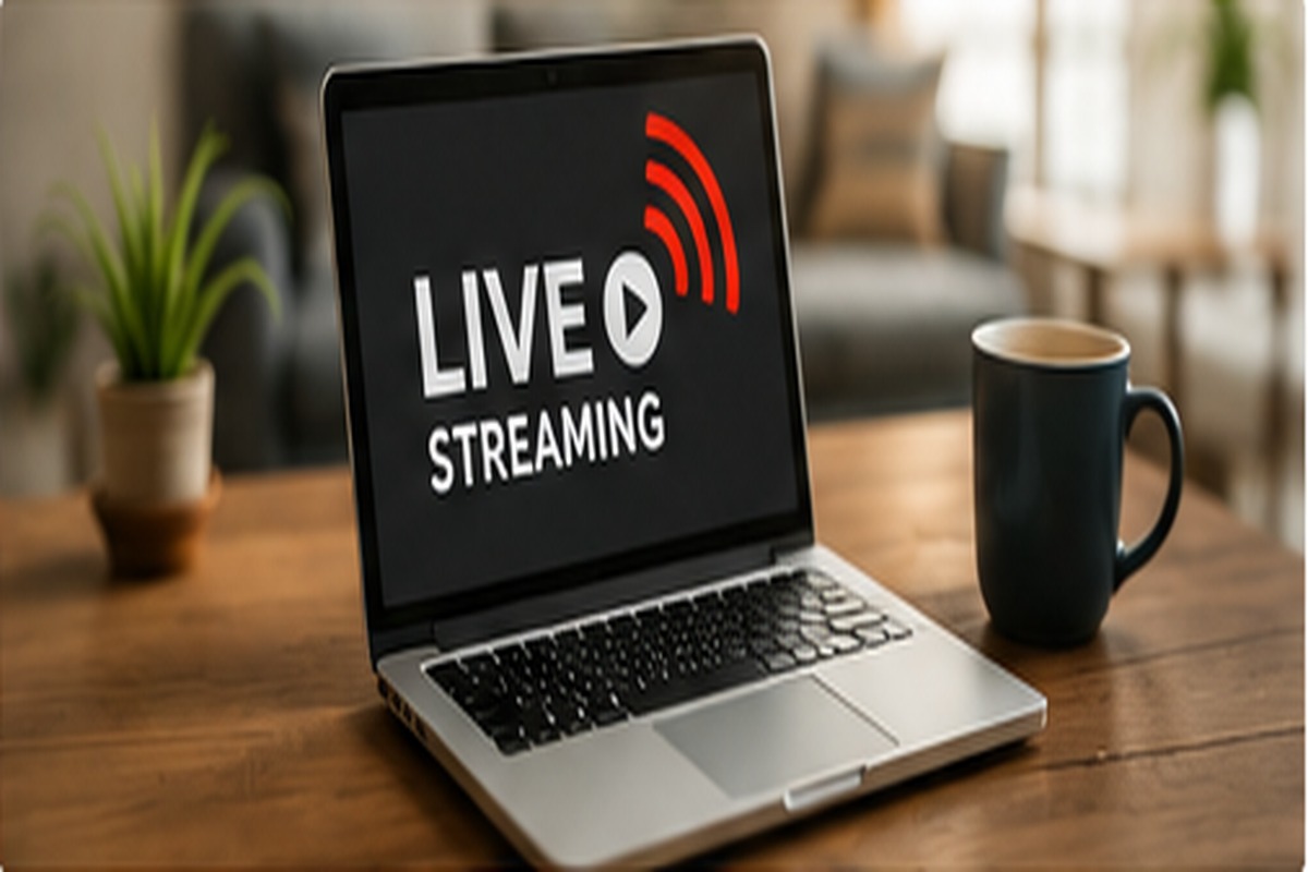 Livestream on a laptop